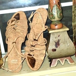 Stuart weitzman cork heels sandals size 9